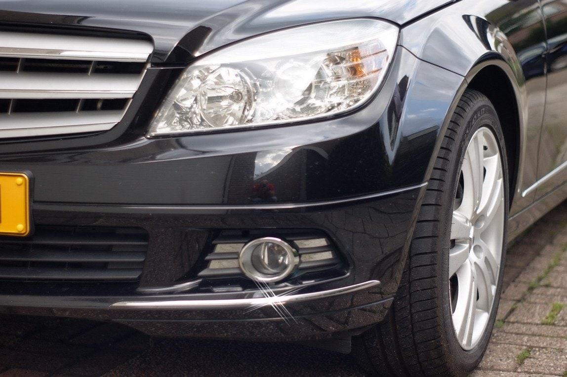 Chrome list to bumper front (2 pcs parts) - Mercedes Benz W204 -2011