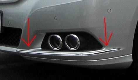 Forkromet liste til kofangeren foran (2 stk. dele) - Mercedes Benz W212