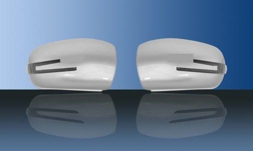 Silverfärgade spegelkåpor (m. LED-blinkers) - Mercedes Benz W203,W211