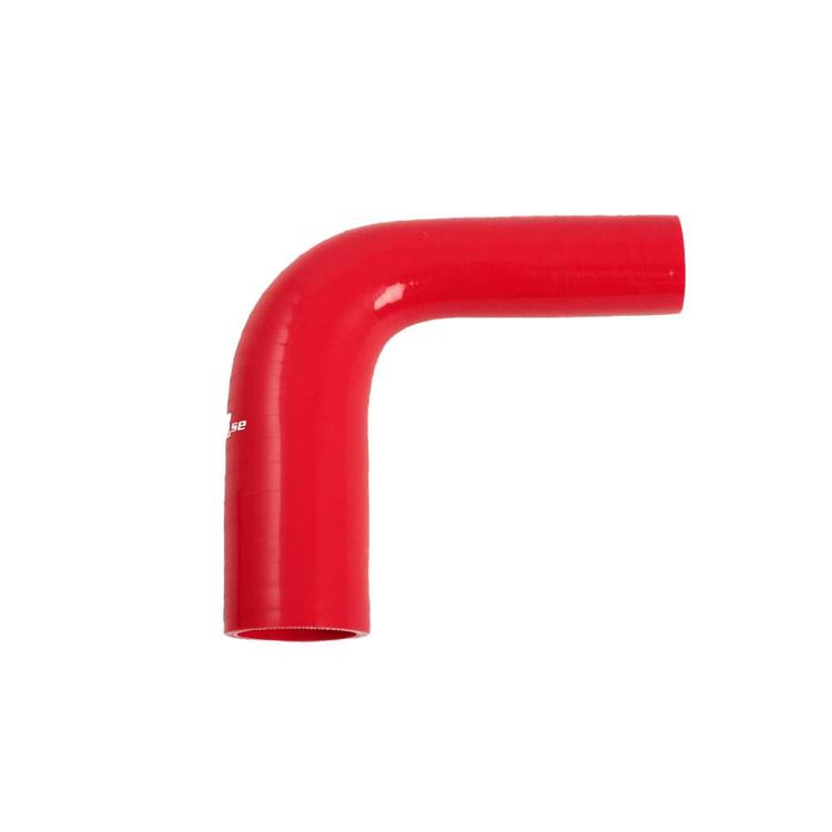 Röd Silikonslang 90 Grader Reducering (S)