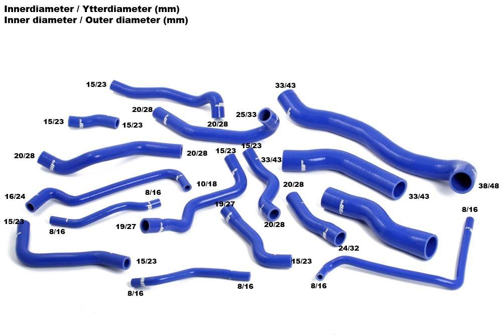 Kylarslangar i silikon - VAG 2.0TFSI 2008-->