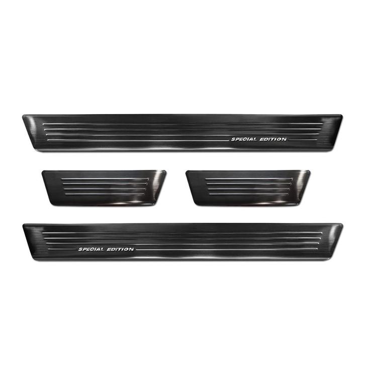 Black Car Door Sill Scuff Plate Protectors Trim Audi Q2