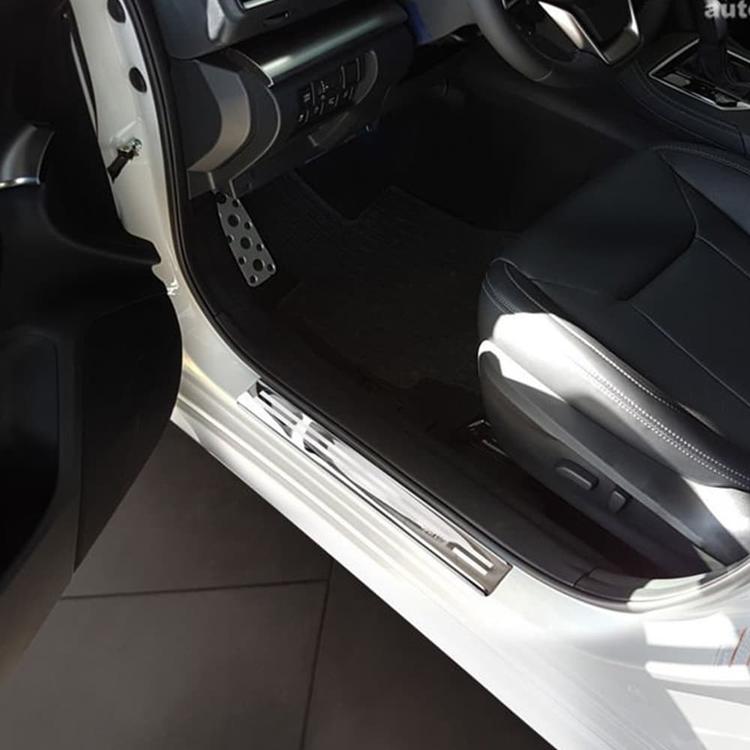 Car Door Sill Scuff Plate Protectors Trim brushed steel Subaru Impreza