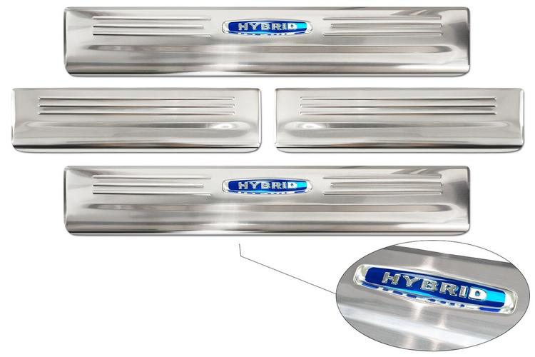 Door sills blue "Hybrid" (4pcs) Toyota HIGHLANDER IV (XU70)