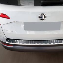 Brushed Steel Rear Bumper Protector Skoda Karoq