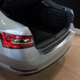 Brushed Steel Rear Bumper Protector Skoda Superb B Sedan