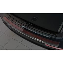 Black Brushed Steel And Carbon Fiber Rear Bumper Protector /Red Audi Q5