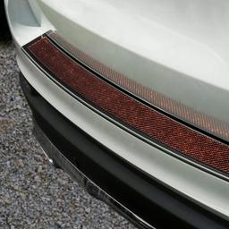 Black Brushed Steel And Carbon Fiber Rear Bumper Protector With Red Details Mercedes GLC 5D