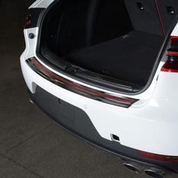 Black Brushed Steel And Carbon Fiber Rear Bumper Protector With Red Details Porsche Macan