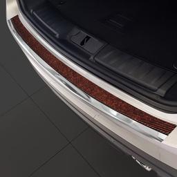 Chrome And Carbon Fiber Rear Bumper Protector With Red Details Jaguar F-Pace