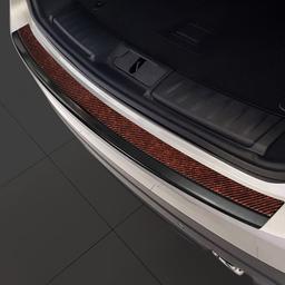 Black Brushed Steel And Carbon Fiber Rear Bumper Protector With Red Details Jaguar F-Pace