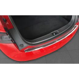 Lastskydd krom och kolfiber med röda detaljer till Tesla Model S