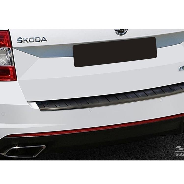 Black Brushed Steel Rear Bumper Protector Skoda Octavia RS Estate