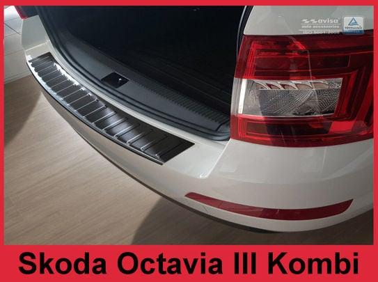 Black Brushed Steel Rear Bumper Protector Skoda Octavia Station Wagon