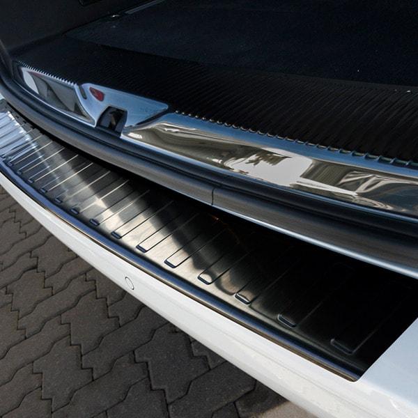 Black Brushed Steel Rear Bumper Protector VW Transporter T6