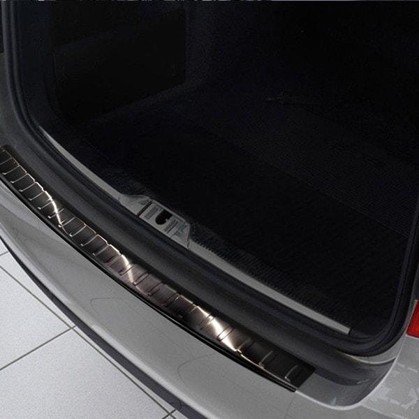 Black Brushed Steel Rear Bumper Protector Skoda Superb Station Wagon