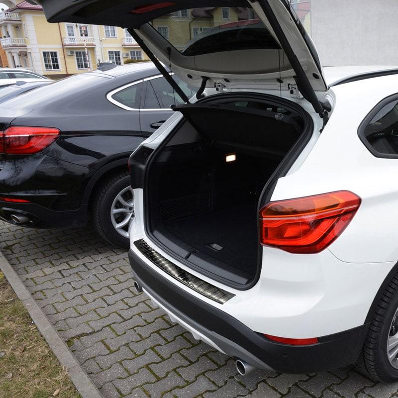 Black Brushed Steel Rear Bumper Protector BMW X1 F48