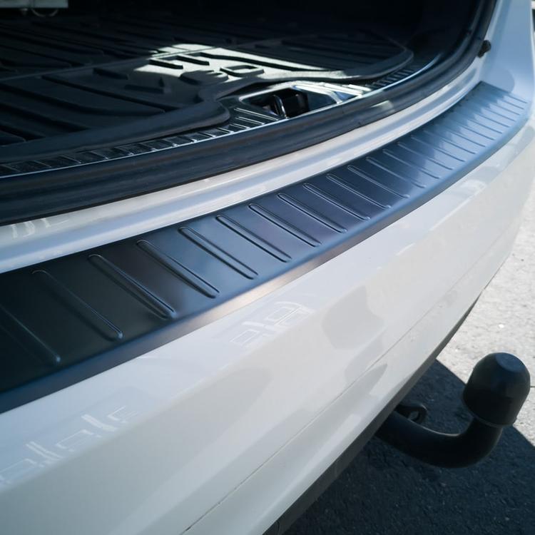 Black Brushed Steel Rear Bumper Protector that fits Volvo V60