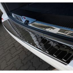 Glossy Black Steel Rear Bumper Protector VW Transporter T6 / Caravelle T6 (with one door)