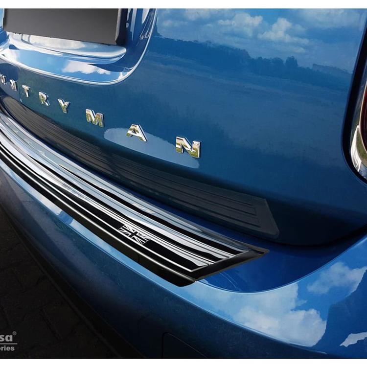 Black Brushed Steel Rear Bumper Protector Mini Countryman