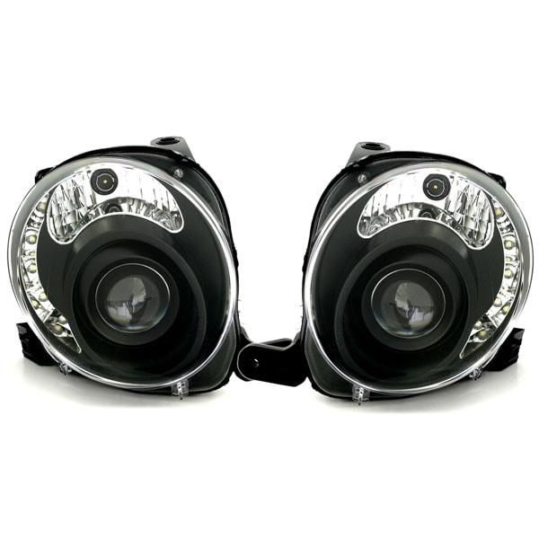 Black LED Headlights Fiat 500