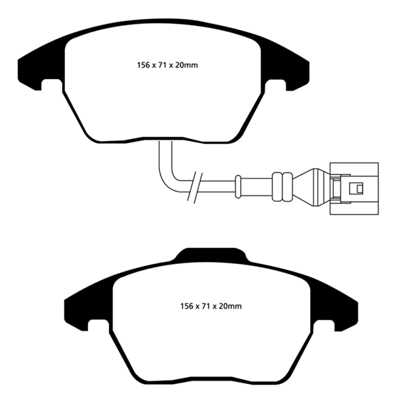 EBC Brake pads Front - VW Golf, Passat, Scirocco mm