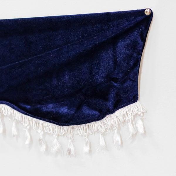 Gardin för vindruta blå/vit