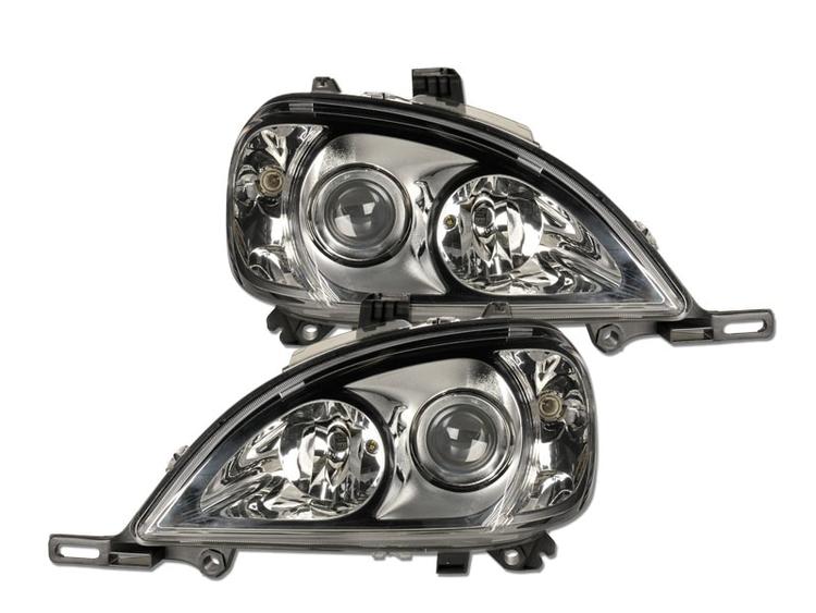 Lyskastere krom Mercedes 163