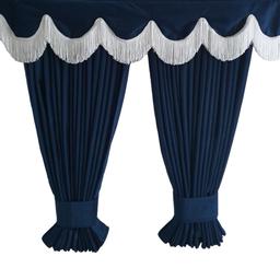 Mörkblåa Sidogardiner