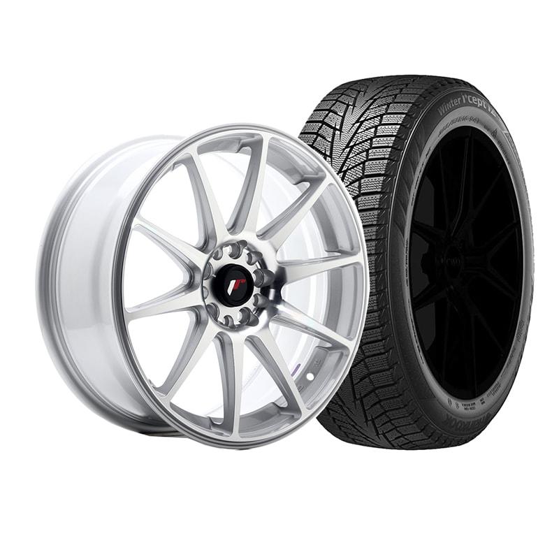 Complete wheel set of JR11 Silver Winter