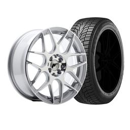 Complete wheel set of JR18 Silver Winter tyres