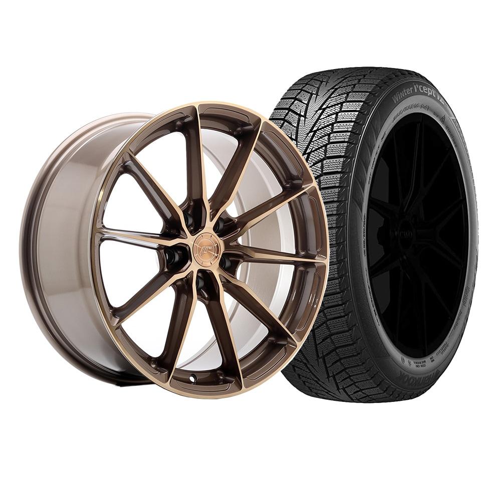 Complete wheel set of JR37 Bronze Winter tyres