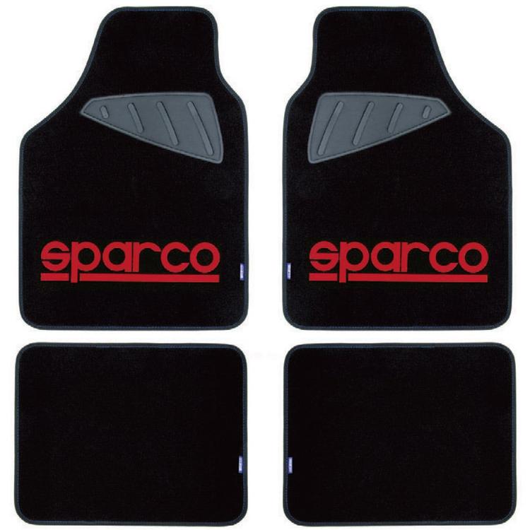 Sparco Golvmattor svart/röd
