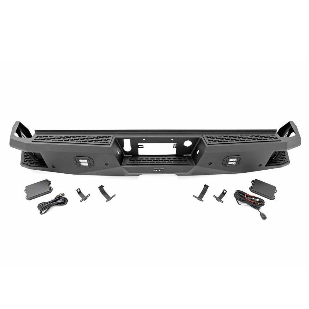 Bakre stötfångare i stål med LED-belysning Rough Country Chevrolet Silverado 1500 2019-2024, Chevrolet Silverado 1500 2025-nu