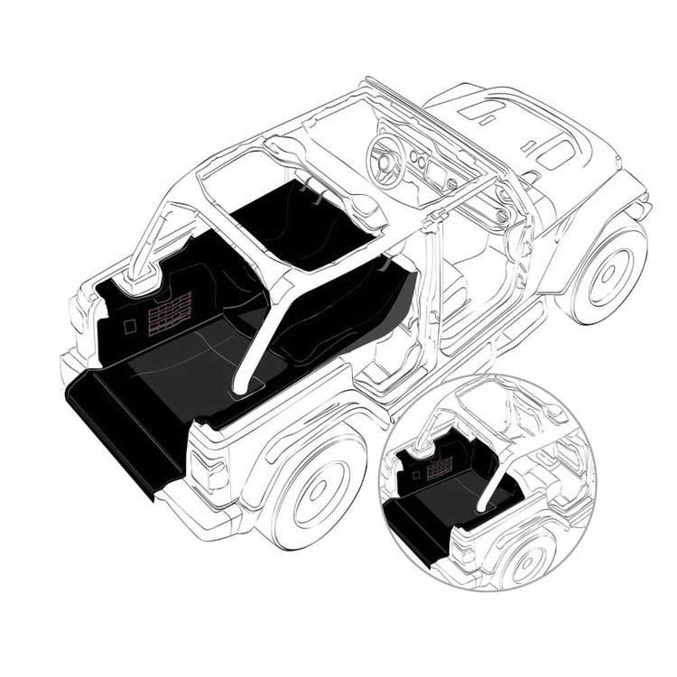 Lastutrymmesmatta bak g.e.a.r SMITTYBILT Wrangler JL 4-dörrars 2018–>