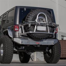 Bakre aluminium stötfångare med tyre carrier GenRight Jeep Wrangler JK 4-dörrars 2007-2018, Jeep Wrangler JK 2-dörrars 2007-2018 - 2