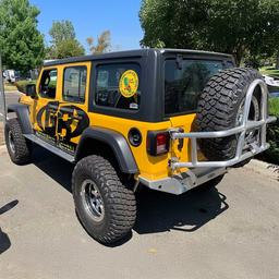 Bakre aluminium stötfångare med tyre carrier GenRight Jeep Wrangler JL 4-dörrars 2018-nu, Jeep Wrangler JL 2-dörrars 2018-nu - 2