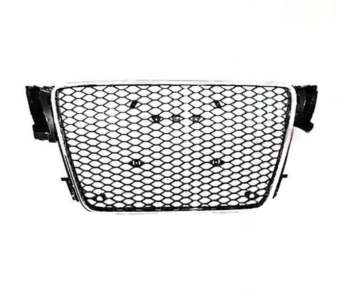 Honeycomb Sportgrill till Audi A5 (8T/8F) S-Line / S5 / RS5 (Svart/Silver)