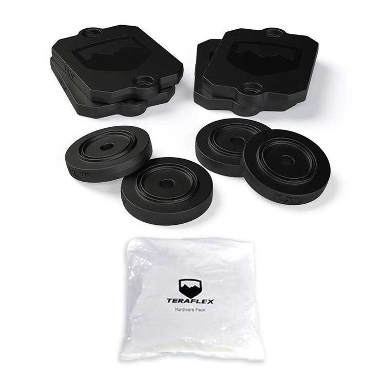 Genomslagsstopp anslagsplatta mellanlägg sats 0,5" TeraFlex för Jeep Wrangler JL 2-dörrars 2018- m.fl.