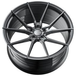 ABS Wheels F15 Grey alloy wheel mounted on car in an atmospheric setting