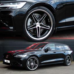 Imaz Wheels FF6 Svart aluminiumsfelger montert på bil i en stemningsfull omgivelse