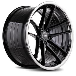ABS Wheels F66 Svart aluminiumfälg monterade på bil i stämnigsfull miljö