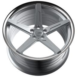 ABS Wheels F55 Silver aluminiumfälg monterade på bil i stämnigsfull miljö