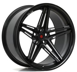 Imaz Wheels FF6 Sort aluminiumsfælge monteret på bil i en stemningsfuld omgivelse
