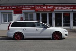 Imaz Wheels IM5R Red alloy wheel mounted on car in an atmospheric setting