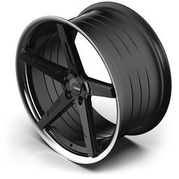 ABS Wheels F55 Svart aluminiumfälg monterade på bil i stämnigsfull miljö