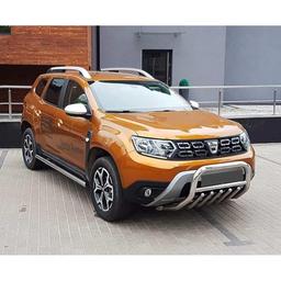 Frontbåge låg modell Dacia Duster Utan skydd - Polerat stål Fäste för 2st 9"