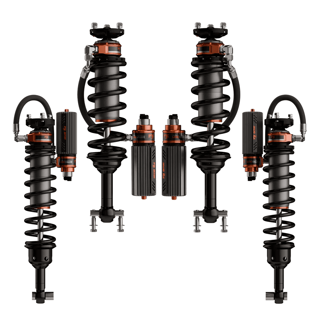 Coilovers kit FOX Factory Race 3.2 Live Valve med behållare höjning 3-4,5 tum för Ford New Bronco 2-dörrars 2021- och Ford New Bronco 4-dörrars 2021-