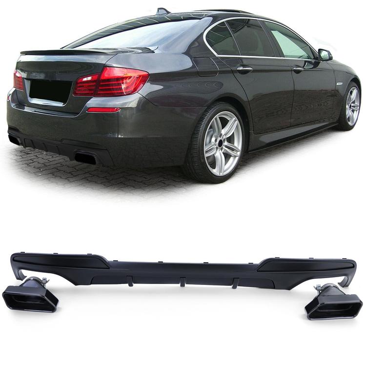 Diffusor med avgasändrör mattsvart för BMW F10 F11 535