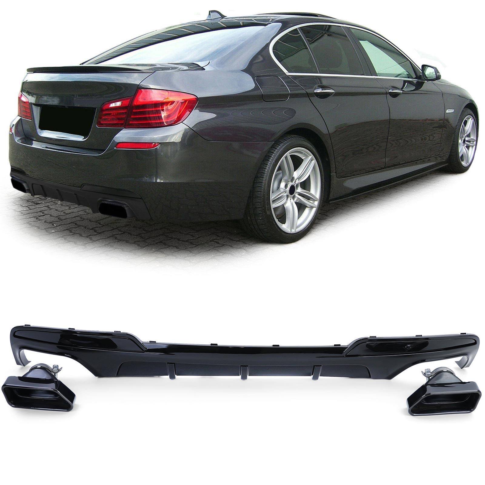 Diffusor med avgasändrör blanksvart för BMW F10 F11 535
